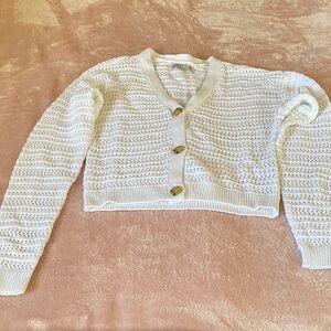 Hollister Cream Button-Up Cardigan